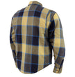 Milwaukee Leather MPM1639 Men's Plaid Flannel Biker Shirt with CE Approved Armor - Reinforced w/ Aramid Fibers