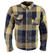 Milwaukee Leather MPM1639 Men's Plaid Flannel Biker Shirt with CE Approved Armor - Reinforced w/ Aramid Fibers