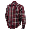Milwaukee Leather MPM1640 Men's Plaid Flannel Biker Shirt with CE Approved Armor - Reinforced w/ Aramid Fiber