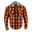 Milwaukee Leather MPM1642 Men's Plaid Hooded Flannel Biker Shirt with CE Approved Armor - Reinforced w/ Aramid Fibers