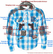 Milwaukee Leather MPM1642 Men's Plaid Hooded Flannel Biker Shirt with CE Approved Armor - Reinforced w/ Aramid Fibers