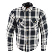 Milwaukee Leather MPM1644 Men's Plaid Flannel Biker Shirt with CE Approved Armor - Reinforced w/ Aramid Fiber