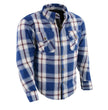 Milwaukee Leather Men's Plaid Flannel Biker Shirt with Aramid Fiber and Armor