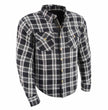 Milwaukee Leather MPM1646 Men's Plaid Flannel Biker Shirt with CE Approved Armor - Reinforced w/ Aramid Fiber