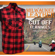 Milwaukee Leather MPM1649 Men’s Classic Black and Red Button-Down Flannel Cut Off Sleeveless Casual Shirt