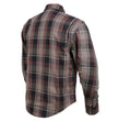 Milwaukee Leather MPM1652 Men's Plaid Flannel Biker Shirt with CE Approved Armor - Reinforced w/ Aramid Fiber