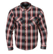 Milwaukee Leather MPM1653 Men's Plaid Flannel Biker Shirt with CE Approved Armor - Reinforced w/ Aramid Fibers