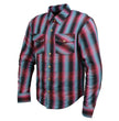 Milwaukee Leather MPM1654 Men's Plaid Flannel Biker Shirt with CE Approved Armor - Reinforced w/ Aramid Fiber