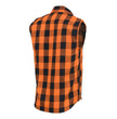 Milwaukee Leather MPM1655 Men’s Classic Black and Orange Button-Down Flannel Cut Off Sleeveless Casual Shirt
