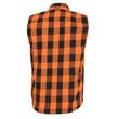 Milwaukee Leather MPM1655 Men’s Classic Black and Orange Button-Down Flannel Cut Off Sleeveless Casual Shirt