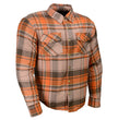 Milwaukee Leather MPM1657 Men's Plaid Flannel Biker Shirt with CE Approved Armor - Reinforced w/ Aramid Fiber