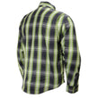 Milwaukee Leather MPM1658 Men's Plaid Flannel Biker Shirt with CE Approved Armor - Reinforced w/ Aramid Fiber