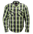Milwaukee Leather MPM1658 Men's Plaid Flannel Biker Shirt with CE Approved Armor - Reinforced w/ Aramid Fiber