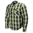 Milwaukee Leather MPM1658 Men's Plaid Flannel Biker Shirt with CE Approved Armor - Reinforced w/ Aramid Fiber