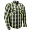 Milwaukee Leather MPM1658 Men's Plaid Flannel Biker Shirt with CE Approved Armor - Reinforced w/ Aramid Fiber