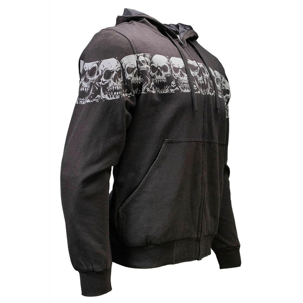 MMCC Men's Bare Bones Hoodie – Reflective Skull Graphics Front