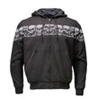 MMCC Men’s Bare Bones Hoodie – Reflective Skull Graphics Front & Back, Full Zip, 100 % Cotton, MPM1681