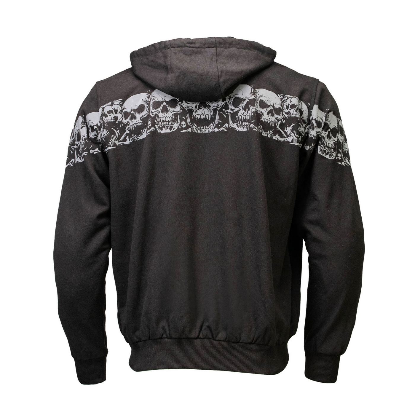 MMCC Men's Bare Bones Hoodie – Reflective Skull Graphics Front