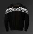 MMCC Men’s Bare Bones Hoodie – Reflective Skull Graphics Front & Back, Full Zip, 100 % Cotton, MPM1681