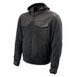 Milwaukee Leather Men's Requiem Mesh and 1300D Nylon Motorcycle Jacket with CE Armor, Removable Hoodie - MPM17018
