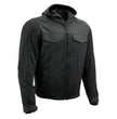 Milwaukee Leather Men's Requiem Mesh and 1300D Nylon Motorcycle Jacket with CE Armor, Removable Hoodie - MPM17018