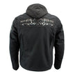 Milwaukee Leather Men's Vengeance Black Armored Textile Motorcycle Jacket with Skull Embroidery - MPM17019