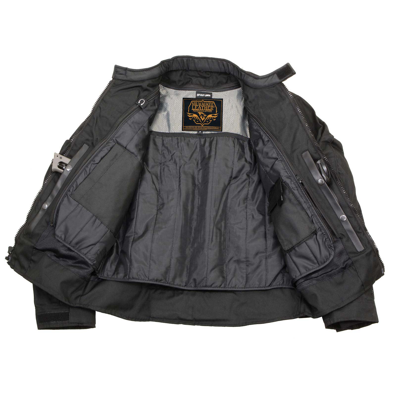 Milwaukee Leather Men's Devious Black Textile Motorcycle Jacket w/ CE Armor - MPM17025