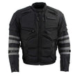 Milwaukee Leather Men's Morph Black/Grey Textile Motorcycle Jacket w/ CE Armor, Removable Sleeves - MPM17026