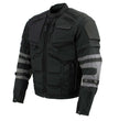 Milwaukee Leather Men's Morph Black/Grey Textile Motorcycle Jacket w/ CE Armor, Removable Sleeves - MPM17026