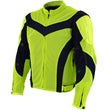 Milwaukee Leather Men's Invasion Black/Neon Textile Motorcycle Jacket w/ CE Armor - MPM17028