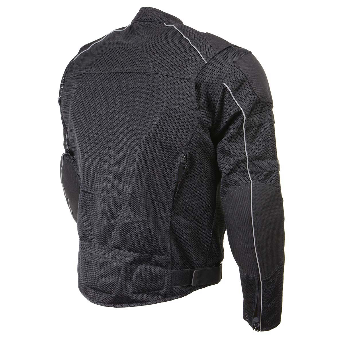 Milwaukee Leather Men's Troubled Black Textile Motorcycle Jacket w/ CE Armor - MPM17029