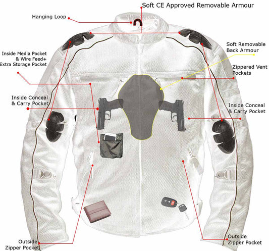 Milwaukee Leather Men's Troubled Black Textile Motorcycle Jacket w/ CE Armor - MPM17029