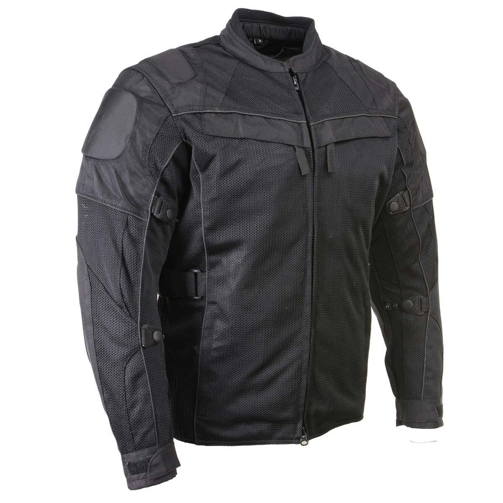 Milwaukee Leather Men's Shadow Black Textile Motorcycle Jacket w