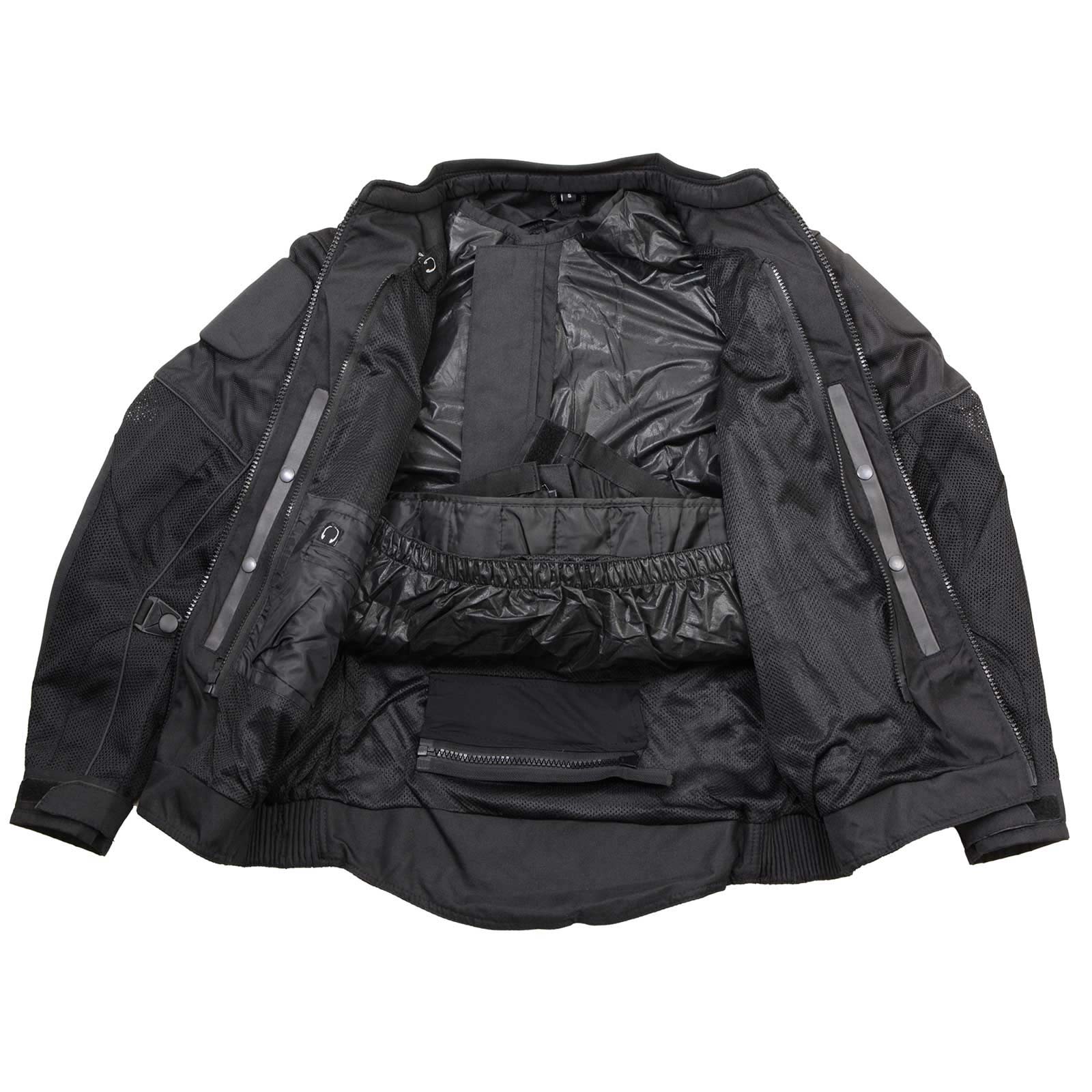 Milwaukee Leather Men's Shadow Black Textile Motorcycle Jacket w