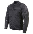Milwaukee Leather Men's Shadow Black Textile Motorcycle Jacket w/ CE Armor - MPM17030