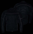 Milwaukee Leather Men's Shadow Black Textile Motorcycle Jacket w/ CE Armor - MPM17030