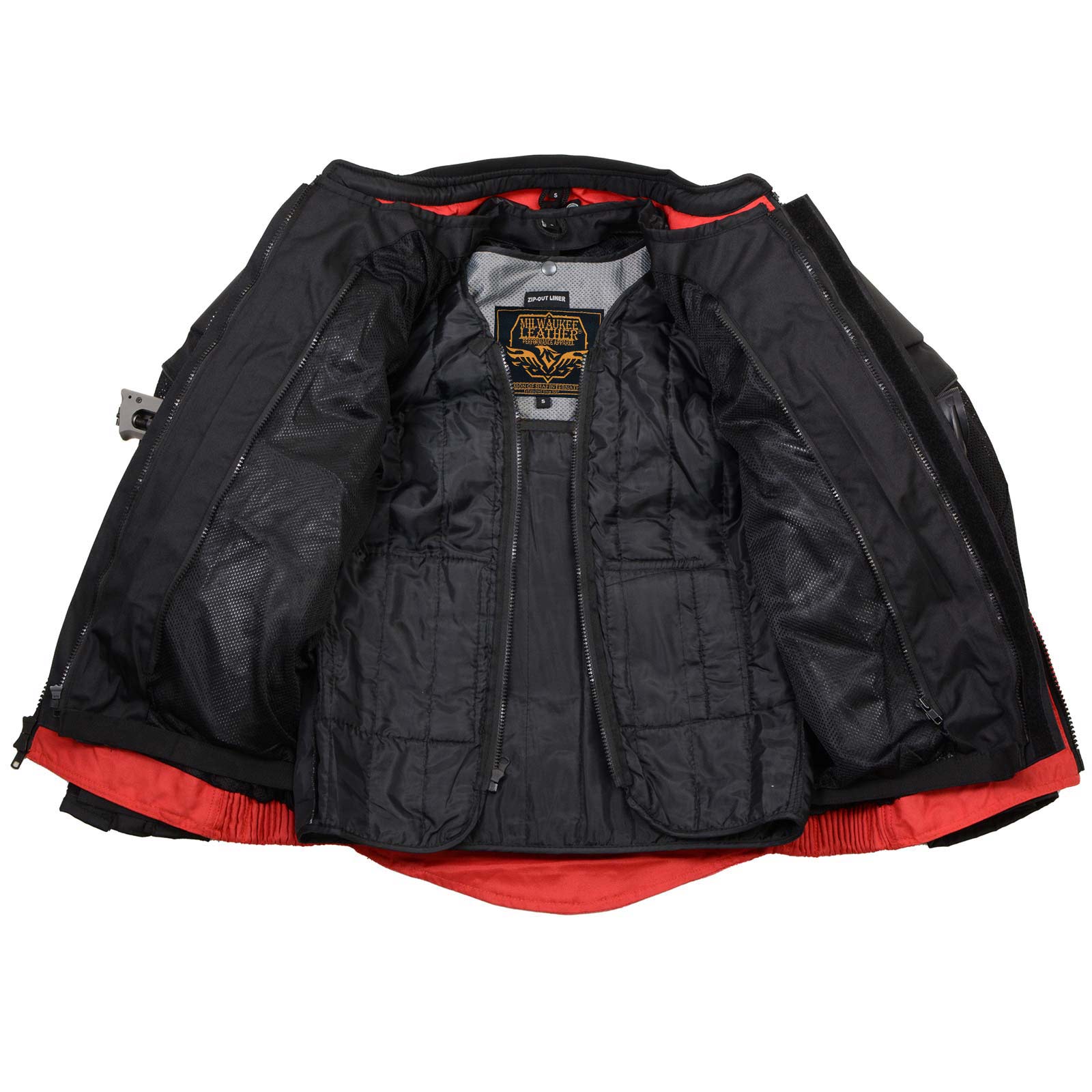 Milwaukee Leather Men's Venture Black/Red Textile Motorcycle