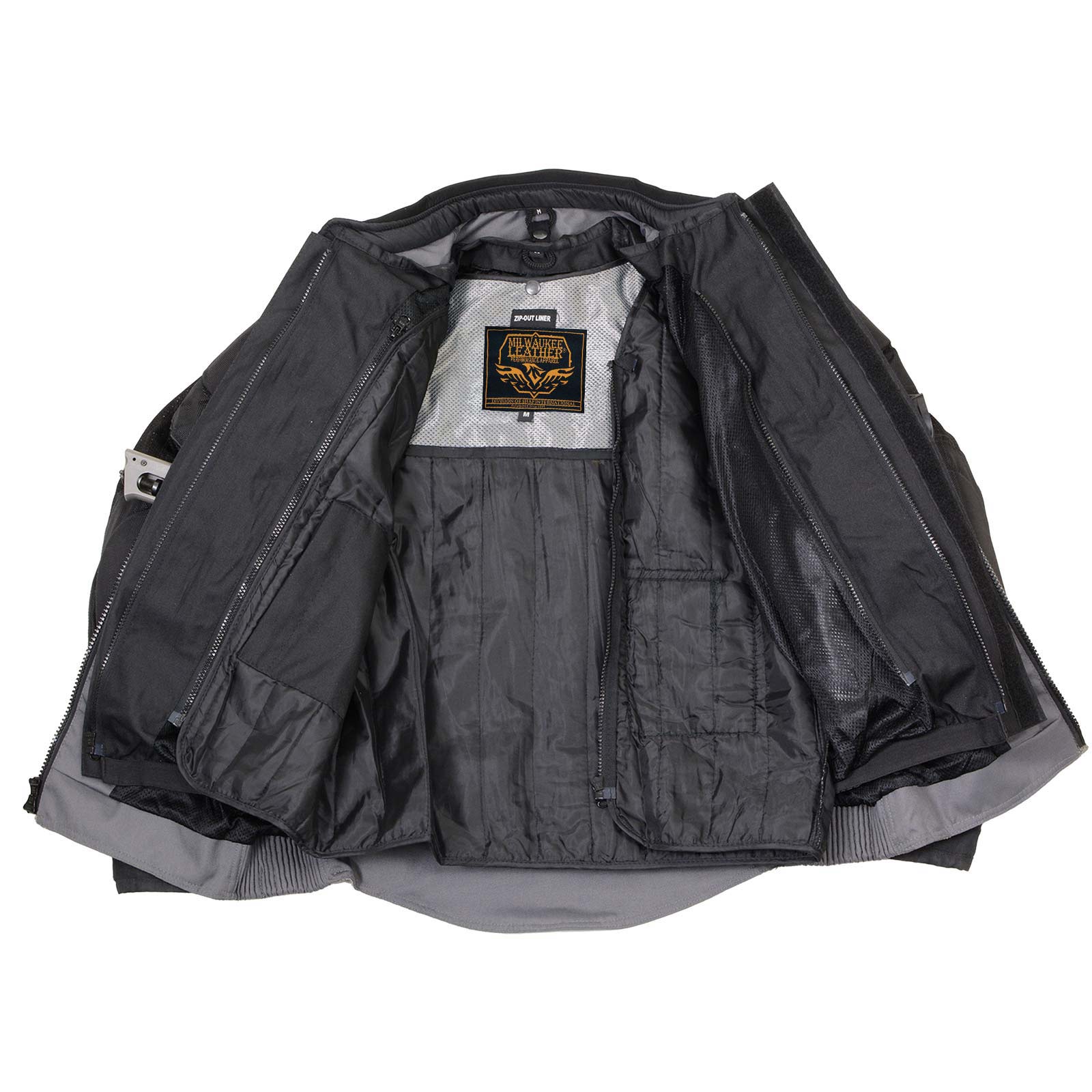 Milwaukee Leather Men's Venture Dark Grey/Black Textile Motorcycle