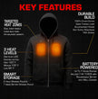 Nexgen Heat Men’s Grey Heated Hoodie Jacket – Winter Motorcycle Riding Gear for Cold Outdoors MPM1713SET