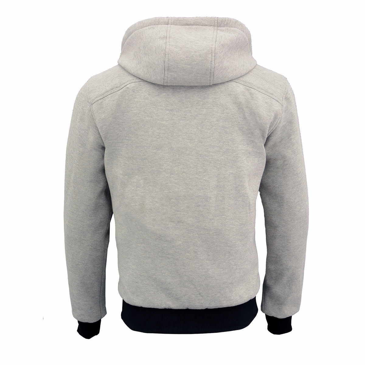 Nexgen Heat MPM1714SET Men's “Fiery’’ Heated Hoodie Silver Zipper Front Sweatshirt Jacket for Winter w/Battery Pack