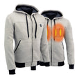 Nexgen Heat Men’s Silver Heated Hoodie Jacket – Winter Motorcycle Riding Gear for Cold Outdoors MPM1714SET