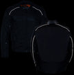 Milwaukee Leather MPM1735 Men's Black Textile Scooter Jacket with Leather Trim