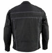 Milwaukee Leather MPM1740 Men's Black Vented Textile Jacket with Reflective Stripes