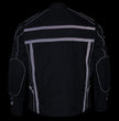 Milwaukee Leather MPM1740 Men's Black Vented Textile Jacket with Reflective Stripes