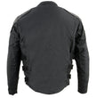 Milwaukee Leather MPM1755 Men's 'Assault Style' Black Leather and Textile M/C Jacket