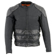Milwaukee Leather MPM1755 Men's 'Assault Style' Black Leather and Textile M/C Jacket