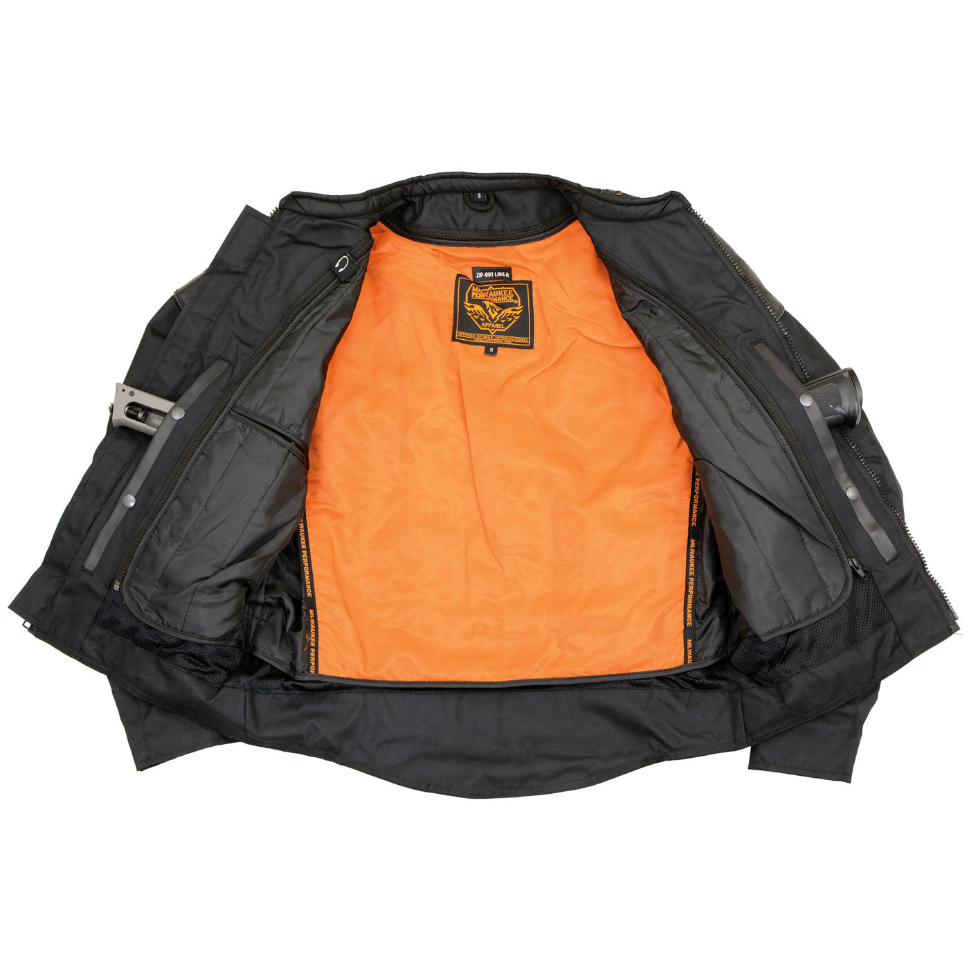 Milwaukee Leather MPM1755 Men's 'Assault Style' Black Leather and Textile M/C Jacket