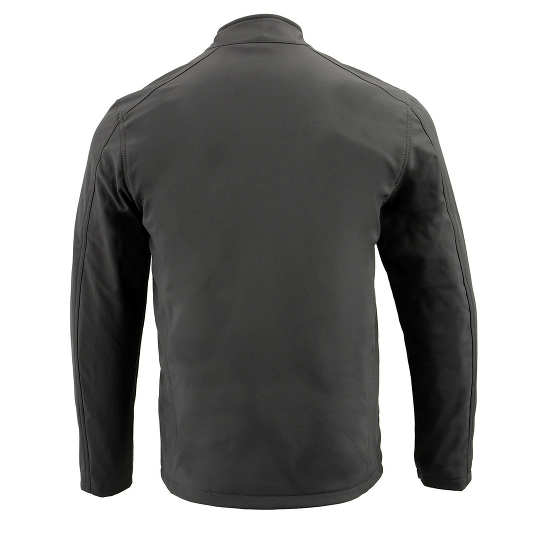 Nexgen Heat NXM1762SET Men’s Grey Soft Shell Heated Jacket w/ Standup Collar - for Outdoor Winter Cold Weather Activities