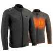 Nexgen Heat NXM1762SET Men’s Grey Soft Shell Heated Jacket w/ Standup Collar - for Outdoor Winter Cold Weather Activities