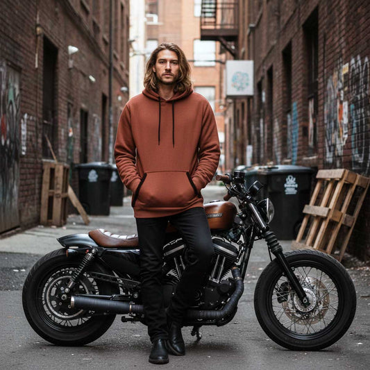 Milwaukee Leather Men's Streetguard Riding Hoodie - Aramid Reinforced with CE Shoulder and Elbow Armor